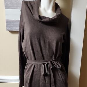 Jones New York Dark Brown Cowl Neck Sweater